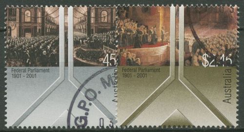 Australien 2001 100 Jahre Bundesparlament 2047/48 gestempelt