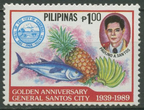Philippinen 1989 General-Santos-Stadt Wappen Fisch 1927 postfrisch