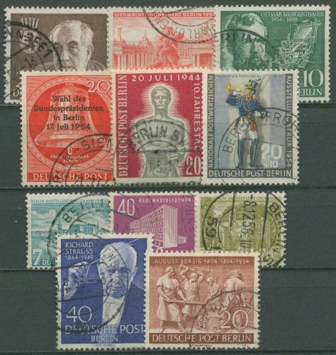 Berlin Jahrgang 1954 komplett (115/25) mit BERLIN-Stempel