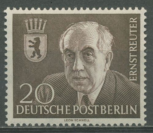 Berlin 1954 Tod von Prof. Dr. Ernst Reuter Bürgermeister 115 postfrisch