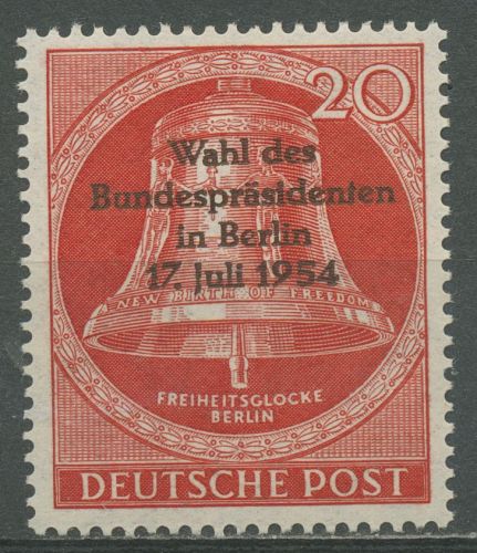 Berlin 1954 Wahl des Bundespräsidenten, Glocke 118 postfrisch