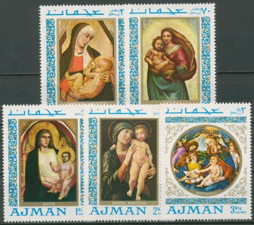 Ajman 1968 Gemälde Madonnen 327/31 A postfrisch