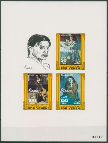 Jemen (Südjemen) 1983 Pablo Picasso Gemälde Block 9 B II postfrisch (C97855)