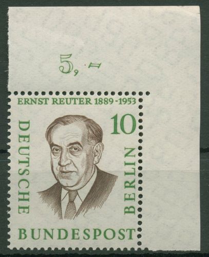 Berlin 1957 Ernst Reuter 165 Ecke 2 oben rechts, nicht durchgezähnt postfrisch