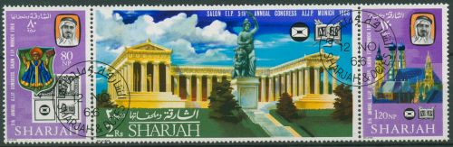 Sharjah 1966 Philatelie Bauwerke München 265/67 ZD A gestempelt