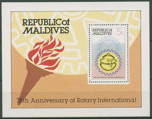 Malediven 1980 Rotary Club International Paul Harris Block 64 postfrisch(C97928)
