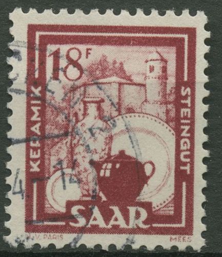 Saarland 1949 Keramik- und Steingutindustrie 282 gestempelt