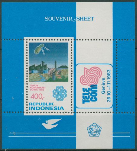Indonesien 1983 Fernmeldetechnik TELECOM Satellit Block 52 postfrisch (C98097)