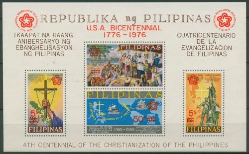 Philippinen 1976 200 J. Unabhängigkeit der USA Block 9 b postfrisch (C98106)