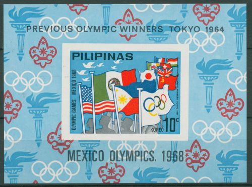 Philippinen 1968 Olympische Sommerspiele Mexiko Block IV postfrisch (C98109)