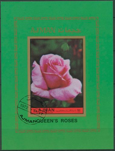 Ajman 1972 Pflanzen Rosen Queen´s Roses Block 453 A gestempelt (C98182)