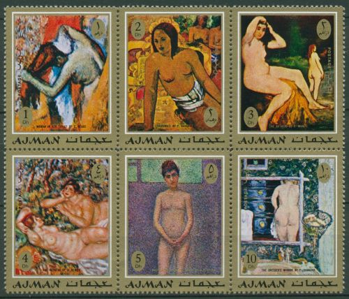 Ajman 1971 Gemälde franz. Maler 817/22 A ZD postfrisch (C98184)