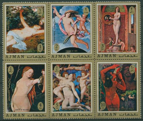Ajman 1971 Gemälde: Reni, Bellini, Vouet 826/31 A ZD postfrisch (C98186)