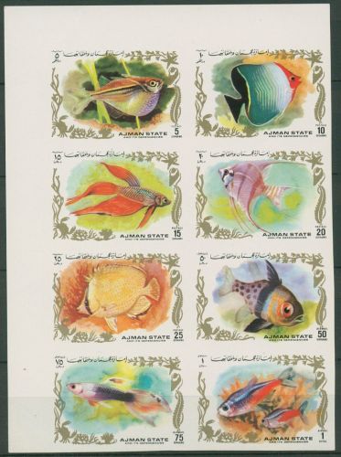 Ajman 1972 Tiere Fische 1312/19 B ZD postfrisch (C98191)