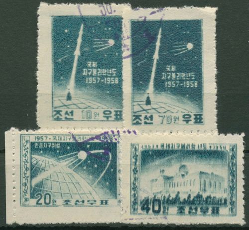 Korea (Nord) 1958 Geophysikalisches Jahr Rakete Satellit 141/44 A gestempelt