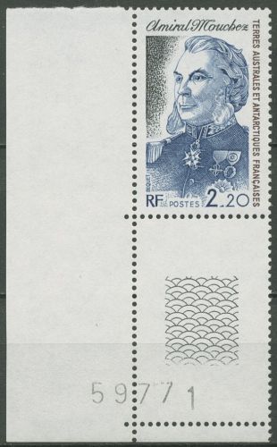 Franz. Antarktis 1987 Admiral und Astronom Mouchez 226 Ecke postfrisch