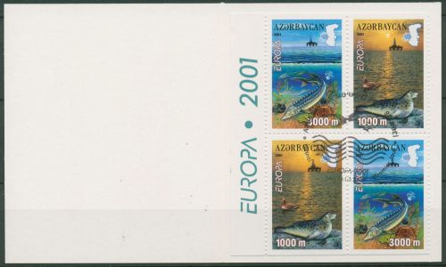 Aserbaidschan 2001 CEPT Wasser Markenheftchen 494/95 A MH gestempelt (C98291)