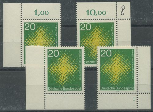 Bund 1970 Katholische Weltmission 647 alle 4 Ecken postfrisch (E221)