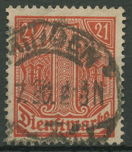 Deutsches Reich Dienstmarken 1920 für Preußen D 22 gestempelt