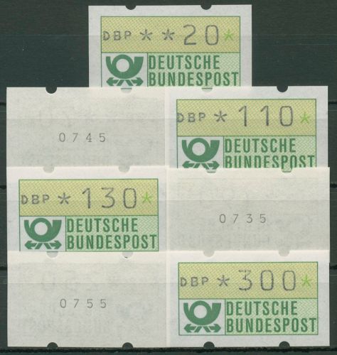 Bund ATM 1982 mit Rollen-Nr. Versandstellensatz 1.1 hu VS 2 mit Nr. postfrisch