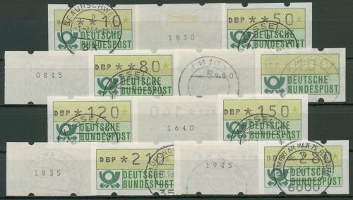 Bund ATM 1981 mit Rollen-Nr. Versandstellensatz 1.1 hu VS 1 Nr. gestempelt