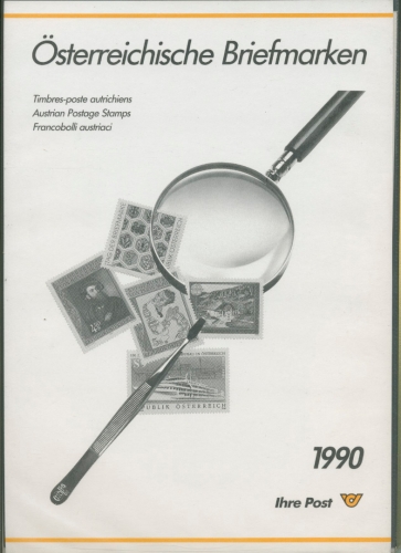 Österreich 1990 Jahresmappe der Post mit allen Ausgaben postfrisch (SG5772)