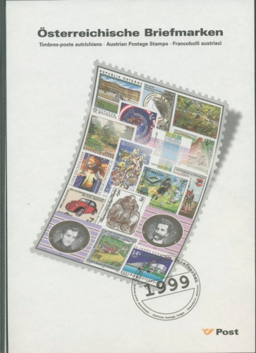 Österreich 1999 Jahresmappe der Post mit allen Ausgaben postfrisch (SG5763)