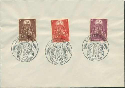 Luxemburg 1957 Europa Ersttagsbrief 572/74 FDC (X5813)