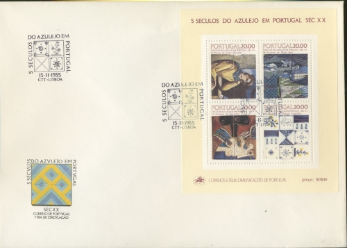 Portugal 1985 Keramik Block 49 FDC (SG9031)