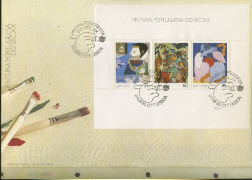 Portugal 1990 Portugiesische Malerei Block 73 FDC (SG9022)