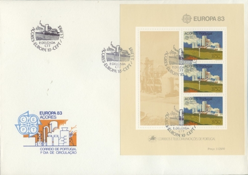 Portugal Azoren 1983 Europa, Geothermie Block 4 FDC (SG9015)