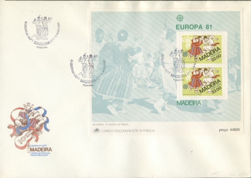 Portugal Madeira 1981 Europa, Tanz Block 2 FDC (SG9012)