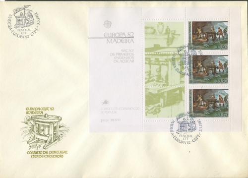Portugal Madeira 1982 Europa, Arbeiter Block 3 FDC (SG9011)