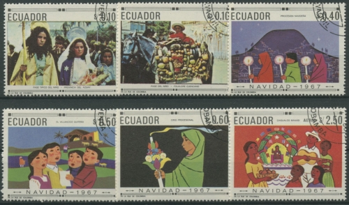 Ecuador 1967 Weihnachtsbräuche 1392/97 gestempelt (G6242)