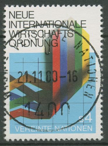 UNO Wien 1980 Internationale Wirtschaftsordnung 7 gestempelt