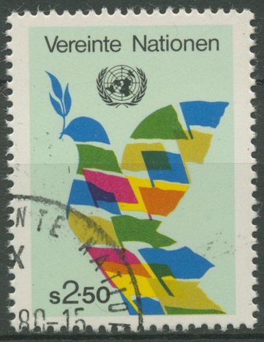UNO Wien 1980 Friedenstaube Flagge 8 gestempelt