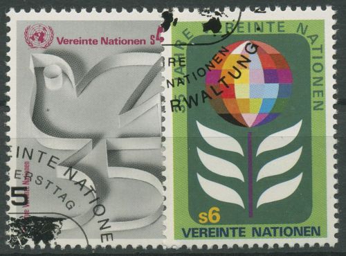 UNO Wien 1980 35 Jahre Vereinte Nationen Friedenstaube Blume 12/13 A gestempelt