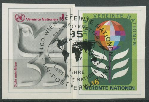 UNO Wien 1980 35 Jahre Vereinte Nationen Friedenstaube Blume 12/13 B gestempelt
