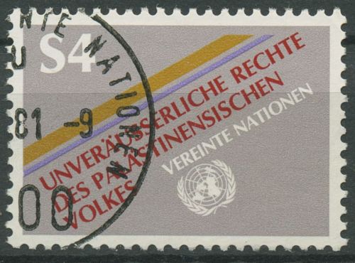 UNO Wien 1981 Rechte in Palästina 16 gestempelt