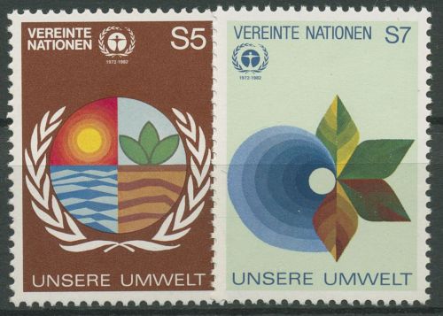 UNO Wien 1982 Umweltschutz Konferenz Stockholm 24/25 postfrisch