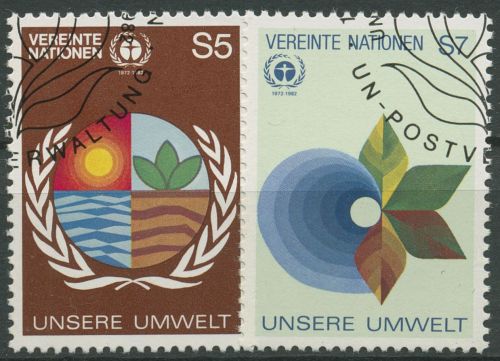 UNO Wien 1982 Umweltschutz Konferenz Stockholm 24/25 gestempelt