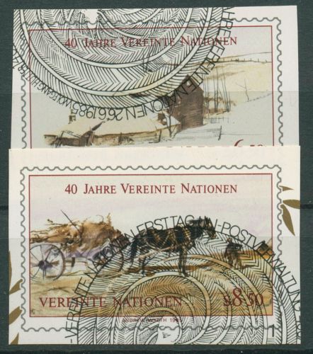 UNO Wien 1985 40 Jahre Vereinte Nationen Gemälde 51/52 B gestempelt