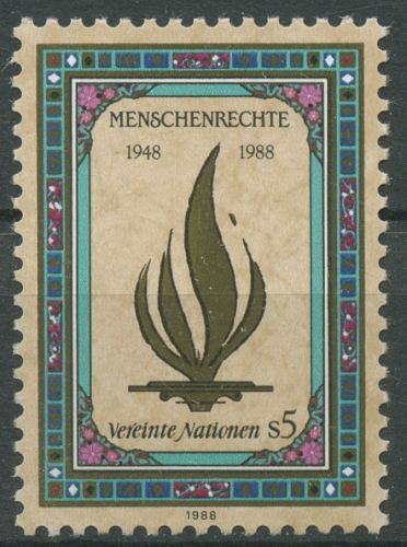 UNO Wien 1988 Erklärung der Menschenrechte Flamme 87 y postfrisch