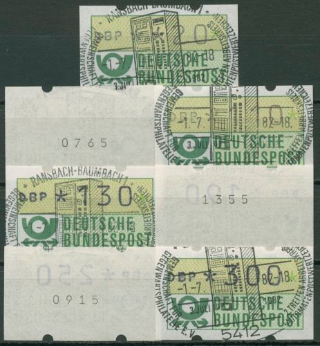Bund ATM 1982 mit Rollen-Nr. Versandstellensatz 1.1 hu VS 2 mit Nr. TOP-ESST