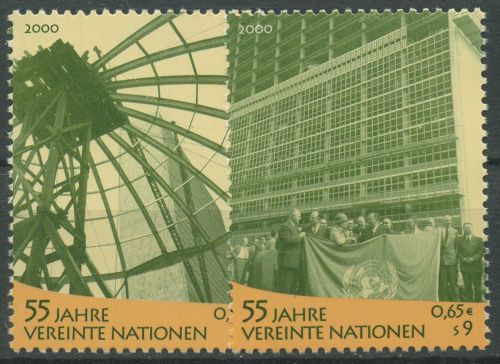 UNO Wien 2000 55 Jahre UNO Hauptquartier New York 309/10 postfrisch