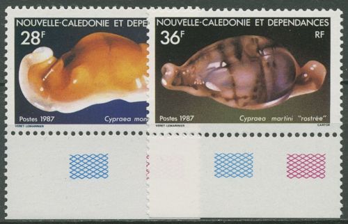 Neukaledonien 1987 Meerestiere Porzellanschnecken 806/07 postfrisch