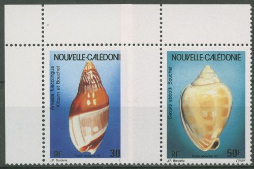 Neukaledonien 1992 Meeresschnecken 945/46 Ecken postfrisch