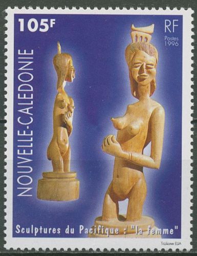 Neukaledonien 1996 Kunst Holzskulptur Die Frau 1081 postfrisch