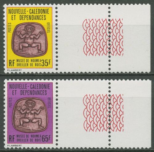 Neukaledonien 1980 (1984) Hölzernes Kopfkissen Dienstmarken 36 u. 40 postfrisch
