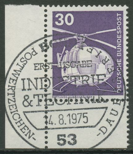 Bund Bogenmarken 1975 Industrie & Technik 849 Ecke 3 mit TOP ESST